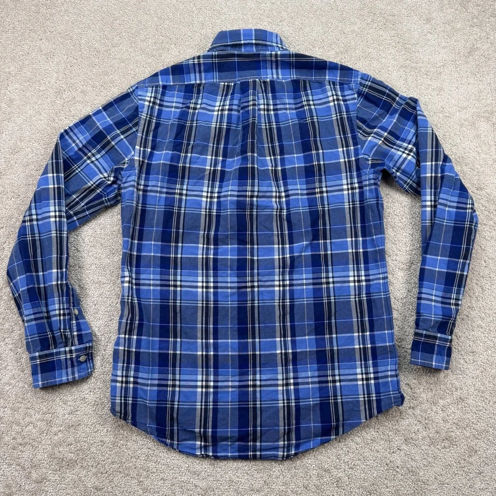 Polo Ralph Lauren Mens Small Shirt Blue Plaid Classic Fit Button Down